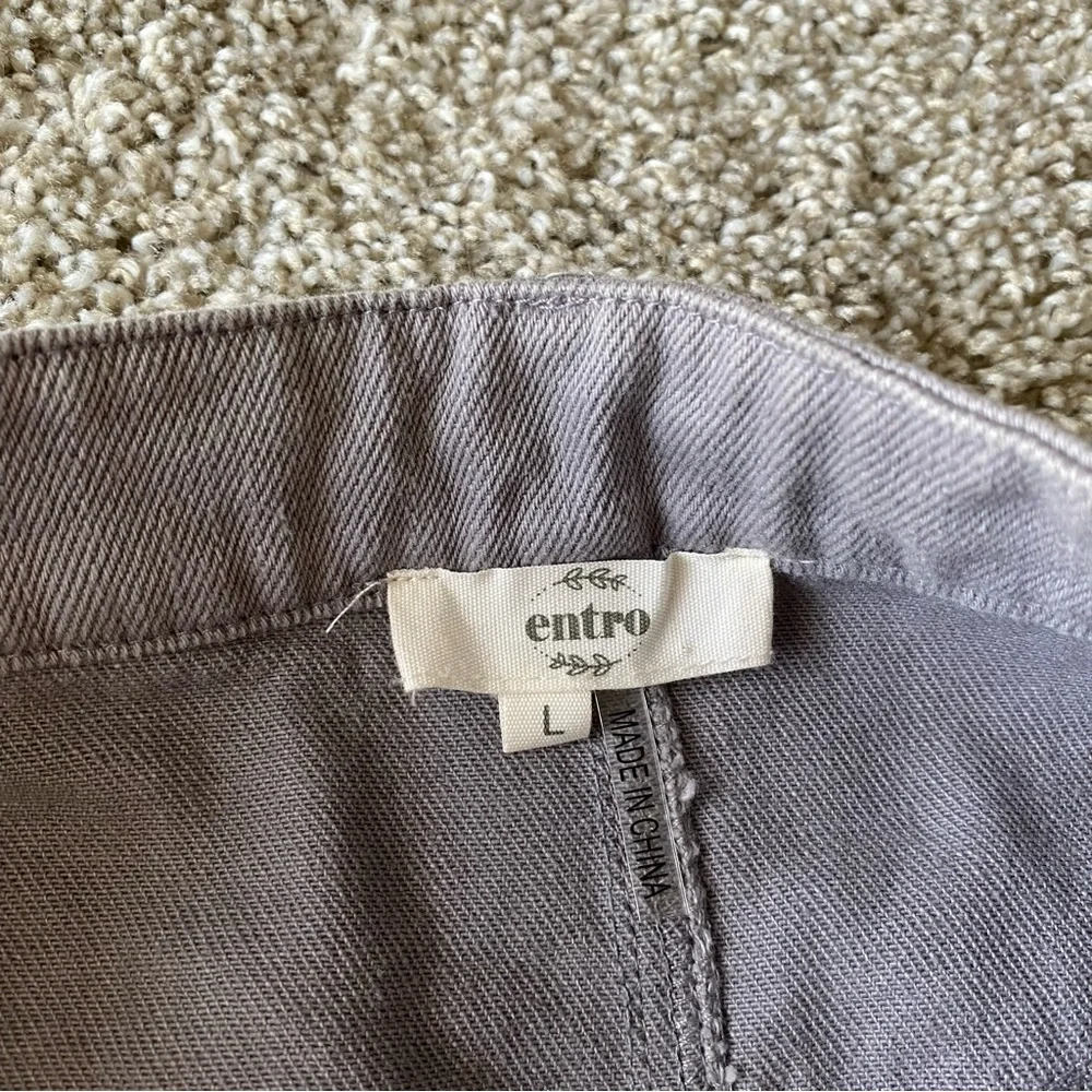 Entro Grey Raw Hem Jean Skirt